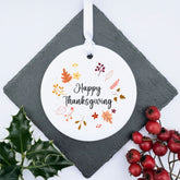 personalised-porcelain-hanging-bauble-happy-thanksgiving-leaf-wreath|LLUVTG3|Luck and Luck| 1
